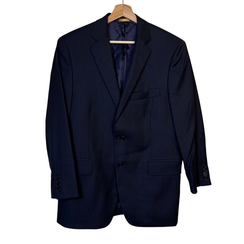 Brooks Brothers 1818 Madison Estrato Blazer Sz 40S Pinstripe Wool Professional